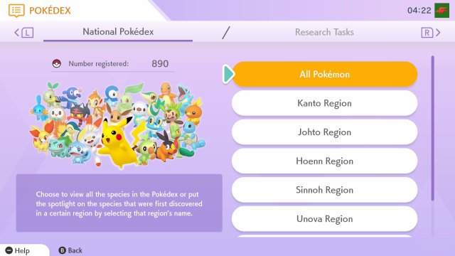 Pokdex Categories